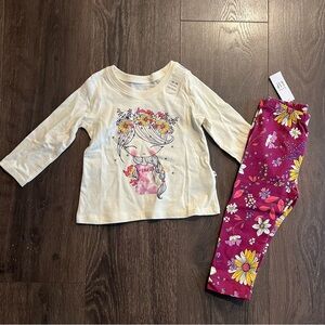 Girls Floral Top and Leggings Set, Size 12-18 Months